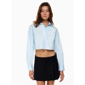 Aritzia Sunday Best Cropped Long Sleeve Button Up Shirt Size Large